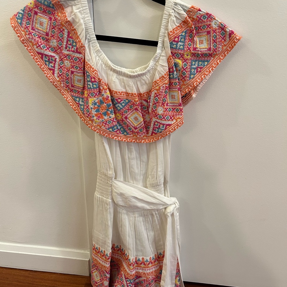 Ramy Brook White and Multicolor Mini Dress
